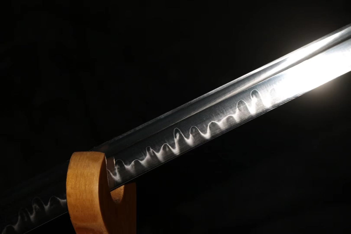 Ninja sword,High carbon steel burn blade,Leather scabbard&Handmade art - Chinese sword shop
