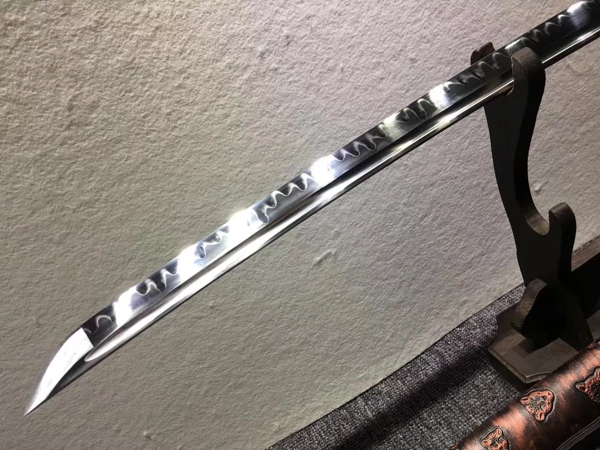 Nihontou katana,High carbon steel burn blade,Leather,Alloy - Chinese sword shop