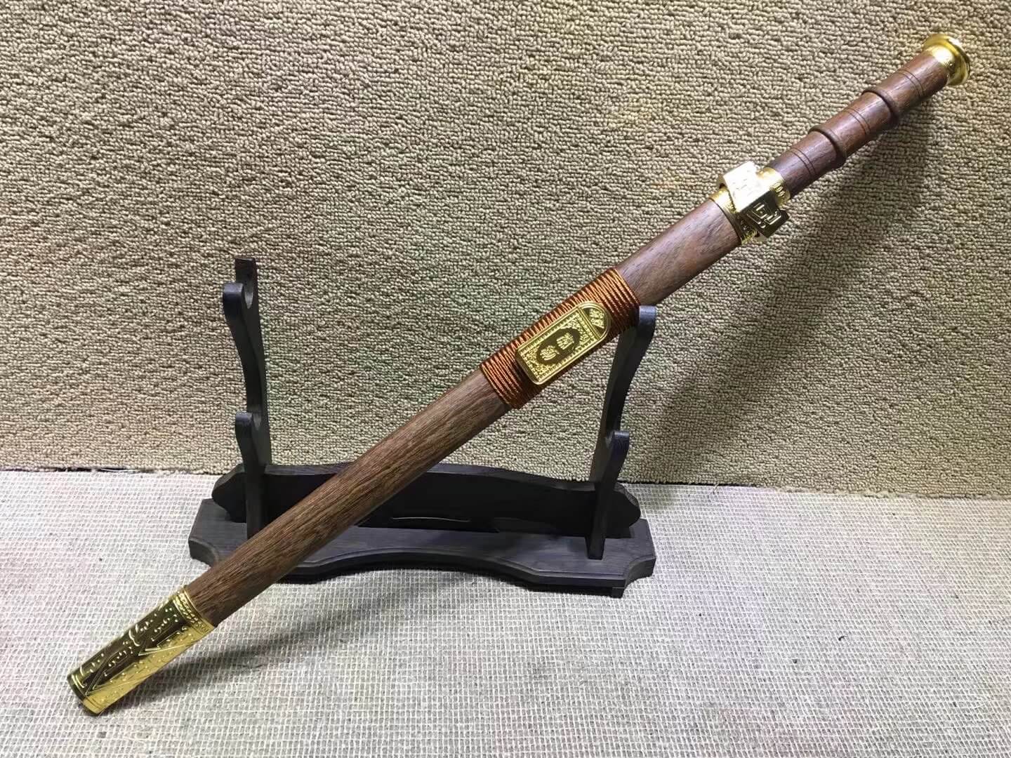 Qin jian,High carbon steel blade,Rosewood scabbard,Alloy fitting,Length 30 inch - Chinese sword shop