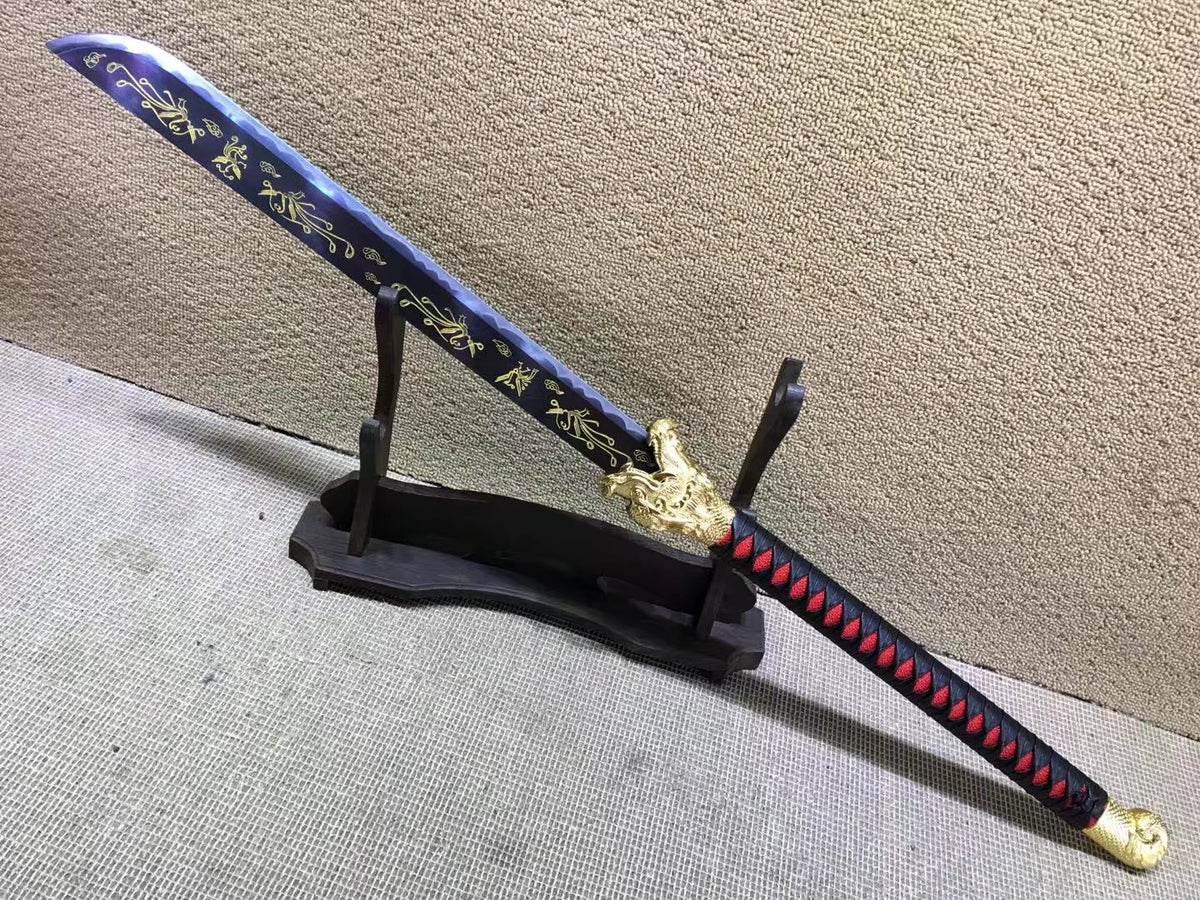 Long handled Broadsword,High manganese steel,Leathe scabbard - Chinese sword shop