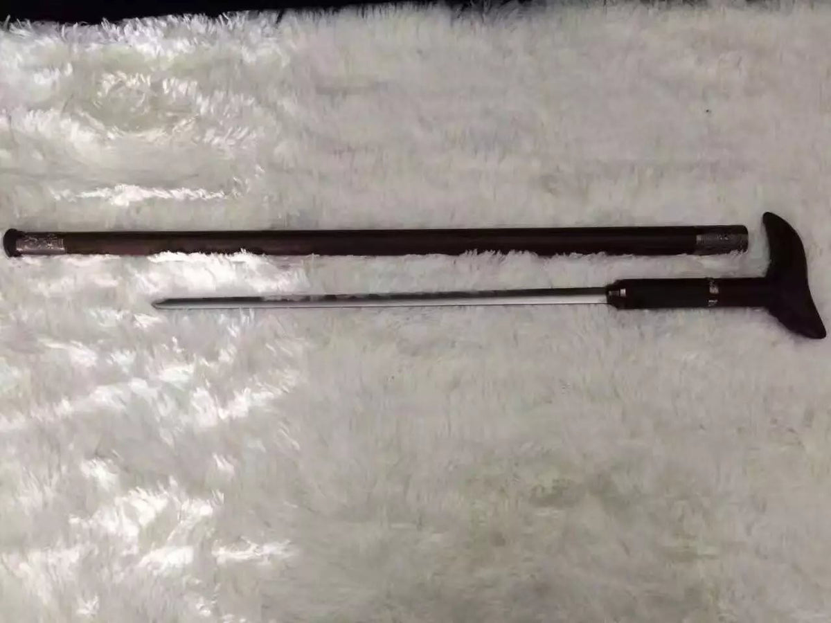 Walking stick sword,Medium carbon steel,Rosewoodscabbard,Alloy fitting,Full tang,Length 35 inch - Chinese sword shop