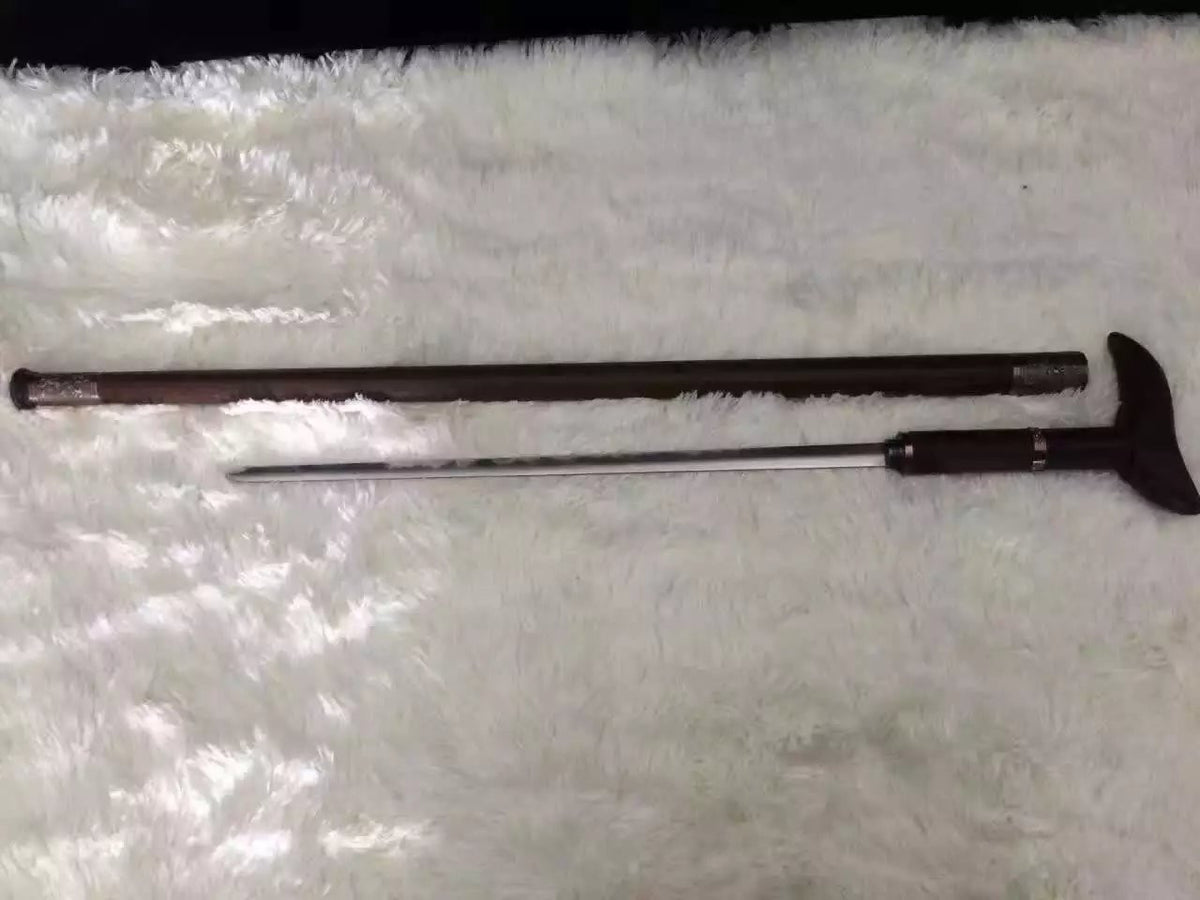 Walking stick sword,Medium carbon steel,Rosewoodscabbard,Alloy fitting,Full tang,Length 35 inch - Chinese sword shop