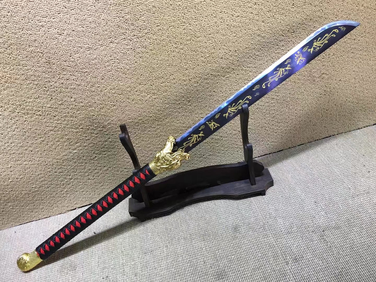 Long handled Broadsword,High manganese steel,Leathe scabbard - Chinese sword shop