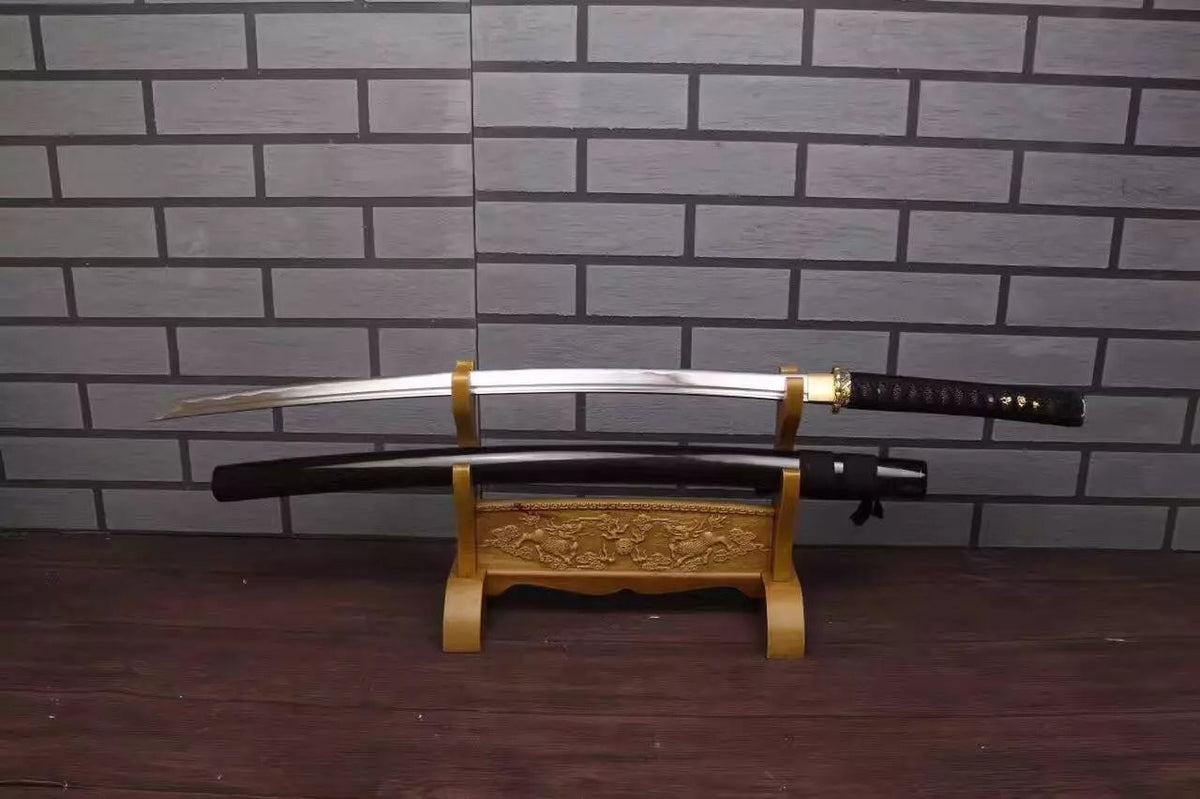 Katana,Nihontou,Medium carbon steel,Wood scabbard,Alloy fitting,Full tang - Chinese sword shop