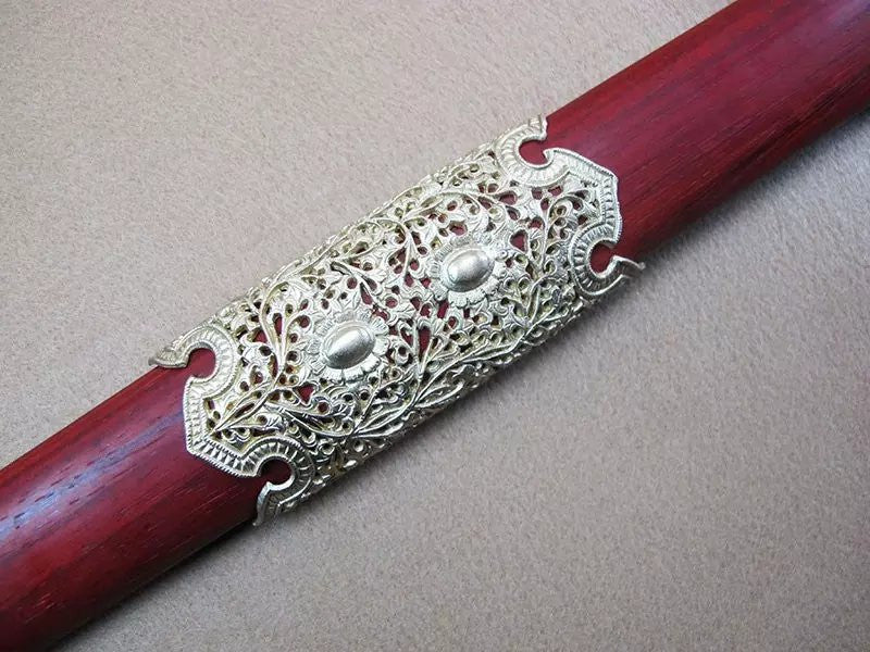 Tang jian/Damascus steel blade,Wood scabbard,Copper fitting - Chinese sword shop