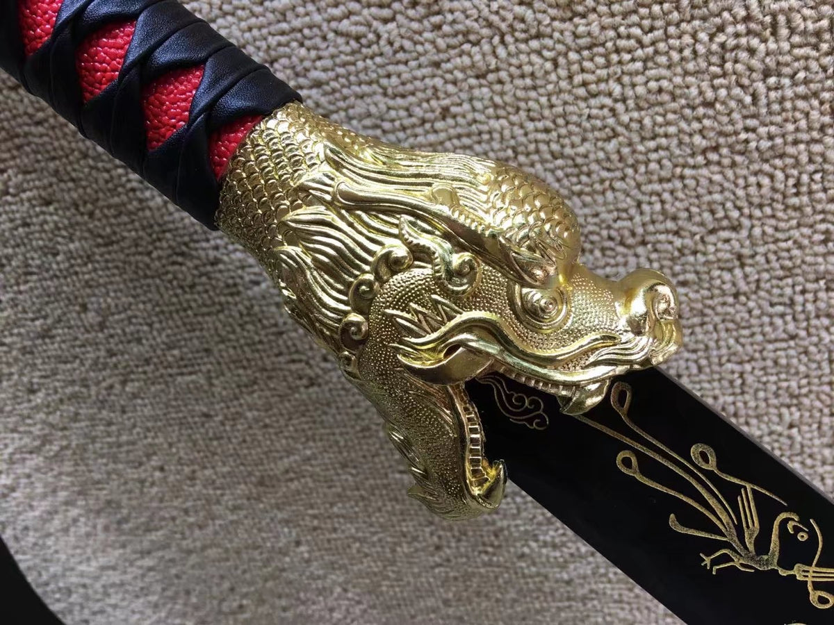 Long handled Broadsword,High manganese steel,Leathe scabbard - Chinese sword shop