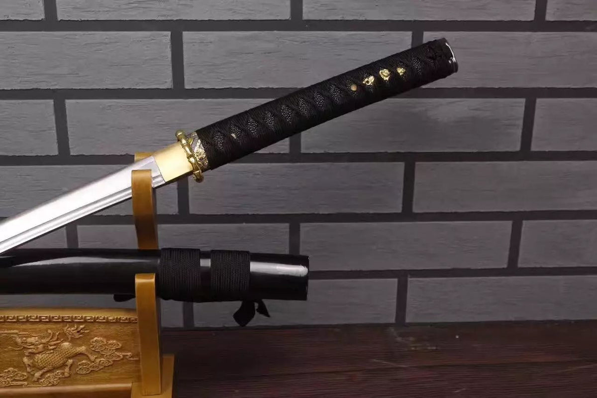 Katana,Nihontou,Medium carbon steel,Wood scabbard,Alloy fitting,Full tang - Chinese sword shop