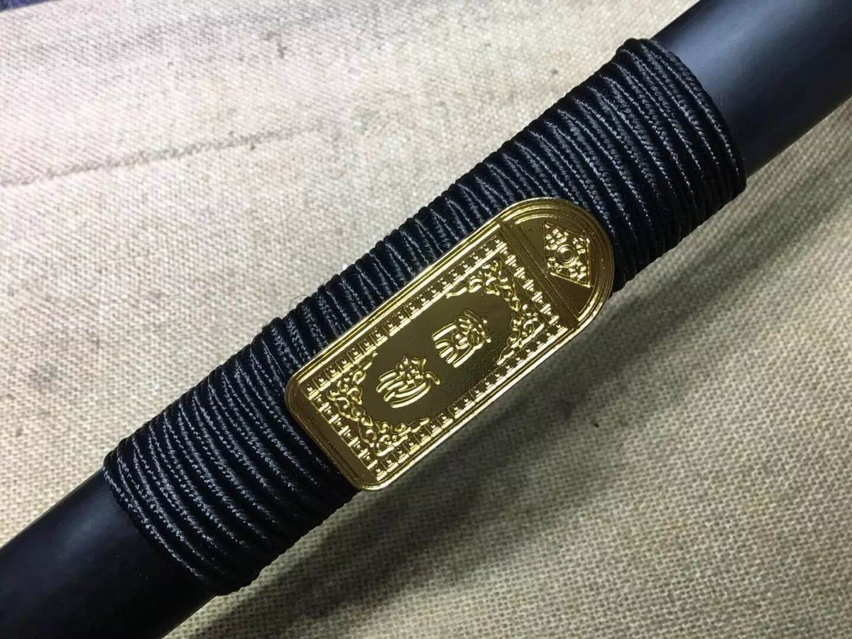 Qin jian,High carbon steel blade,Black scabbard,Alloy fitting,Feng shui - Chinese sword shop