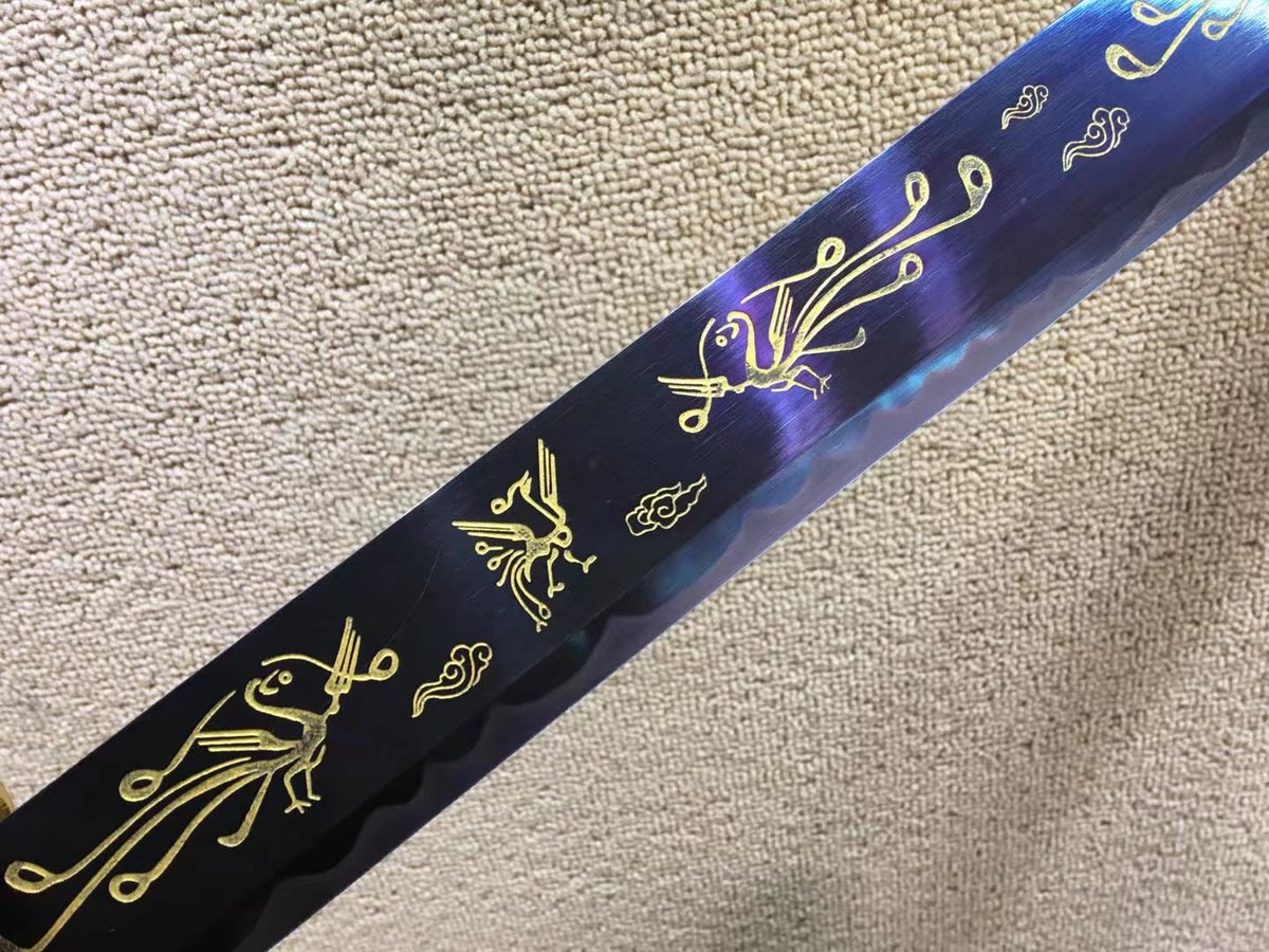 Long handled Broadsword,High manganese steel,Leathe scabbard - Chinese sword shop