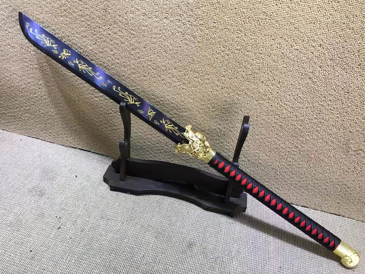 Long handled Broadsword,High manganese steel,Leathe scabbard - Chinese sword shop