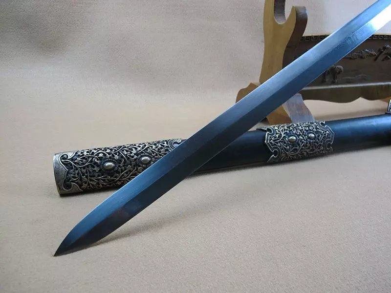 Tang jian/Damascus steel blade,Wood scabbard,Copper fitting - Chinese sword shop