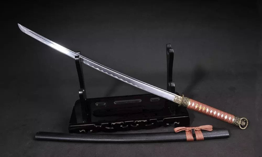 Katana,Nihontou,Medium carbon steel,Wood scabbard,Alloy fitting,Full tang,Length 39 inch - Chinese sword shop