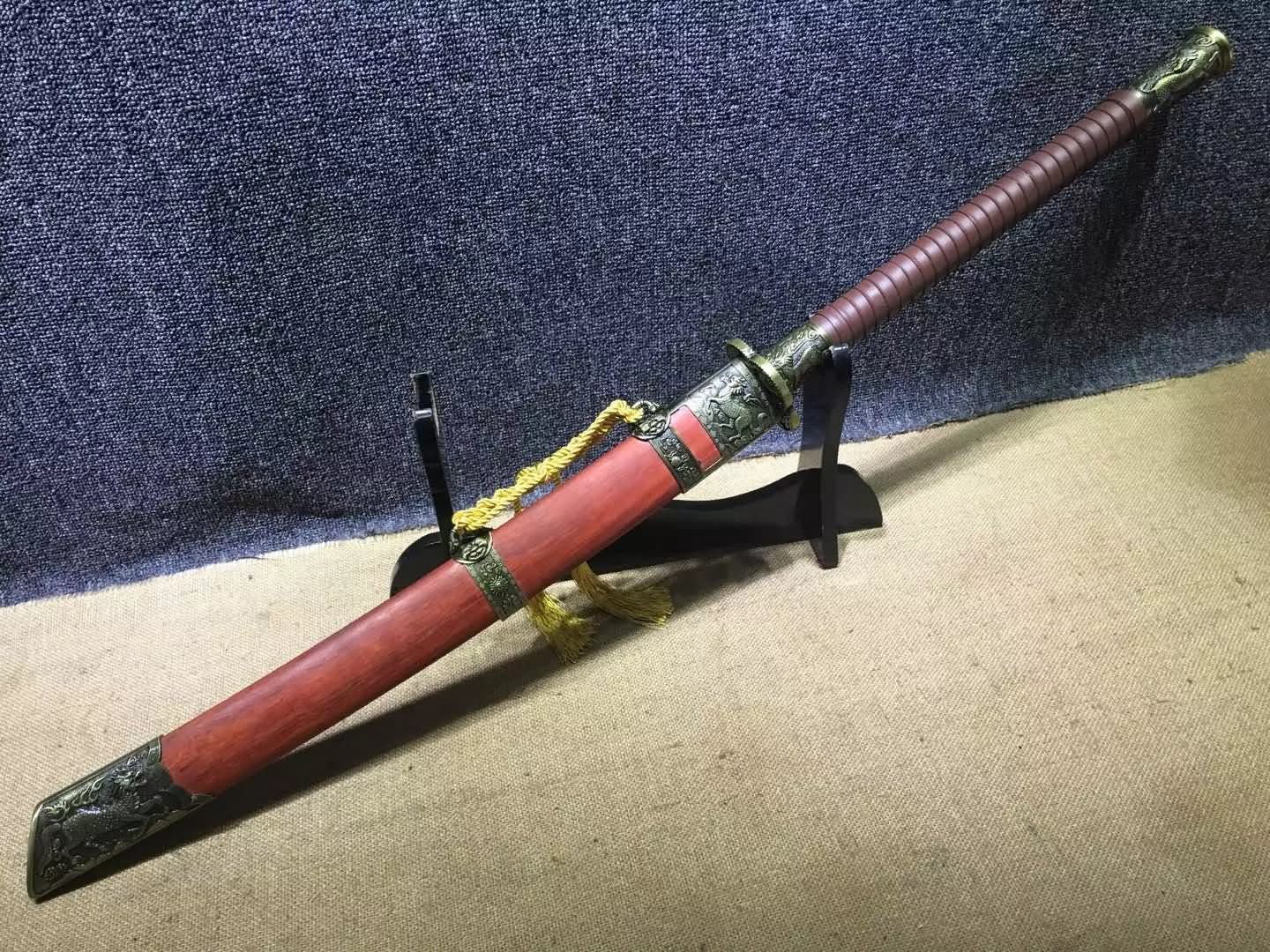 China chop sabers,High carbon steel,Alloy fitted,Redwood scabbard - Chinese sword shop