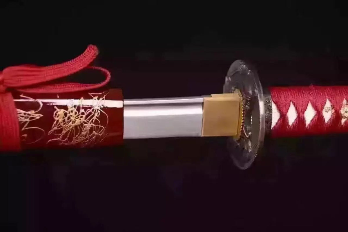 Katana,Nihontou,Medium carbon steel,Wood scabbard,Alloy fitting,Full tang,Length 39 inch - Chinese sword shop