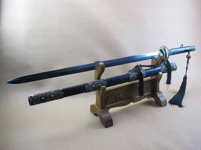 Tang jian/Damascus steel blade,Wood scabbard,Copper fitting - Chinese sword shop
