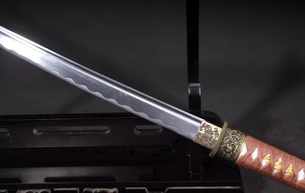 Katana,Nihontou,Medium carbon steel,Wood scabbard,Alloy fitting,Full tang,Length 39 inch - Chinese sword shop