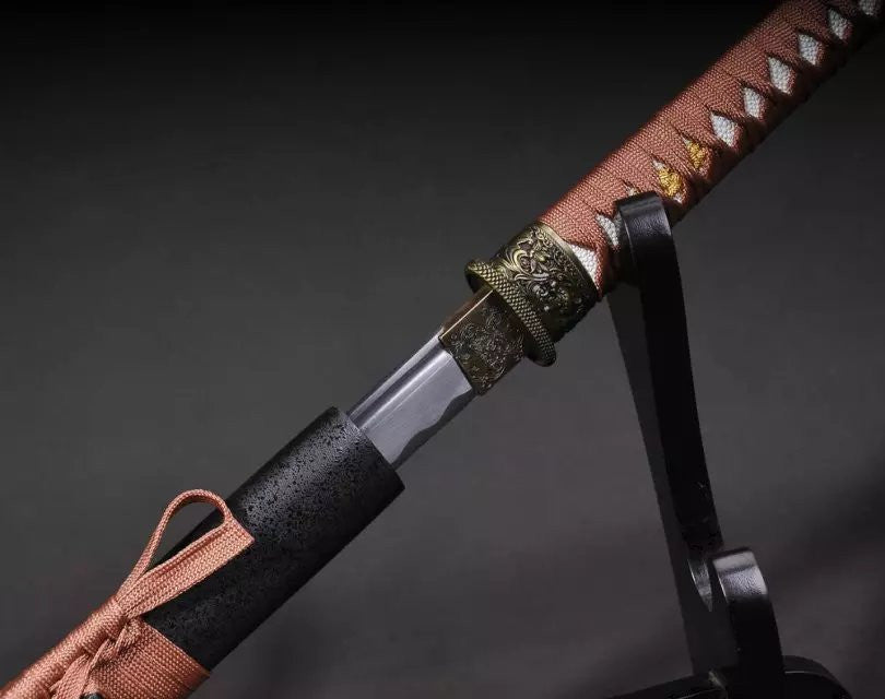 Katana,Nihontou,Medium carbon steel,Wood scabbard,Alloy fitting,Full tang,Length 39 inch - Chinese sword shop