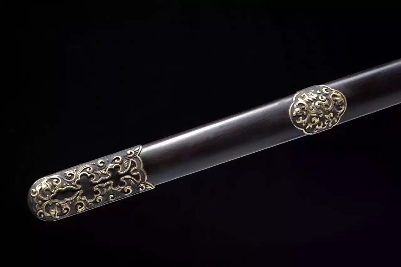 Qianlong sword,Folded steel,Ebony scabbard,Copper fitting,Length 39 inch - Chinese sword shop