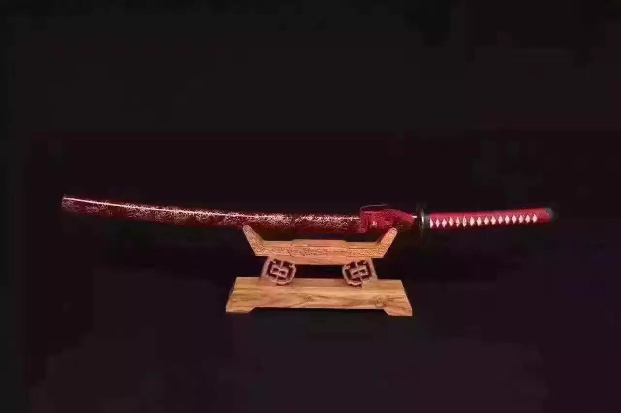 Katana,Nihontou,Medium carbon steel,Wood scabbard,Alloy fitting,Full tang,Length 39 inch - Chinese sword shop