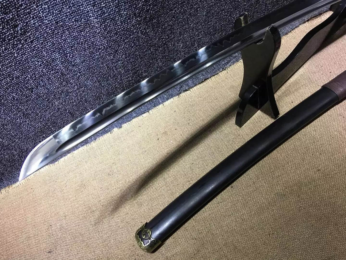 Nihontou,tachi sword(High carbon steel blade,Black wood,Alloy)Full tang - Chinese sword shop