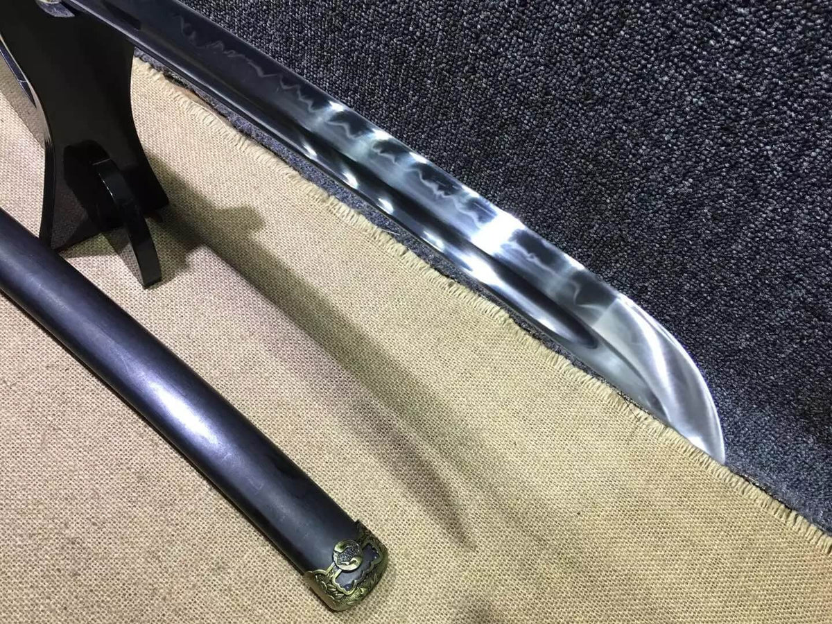 Nihontou,tachi sword(High carbon steel blade,Black wood,Alloy)Full tang - Chinese sword shop