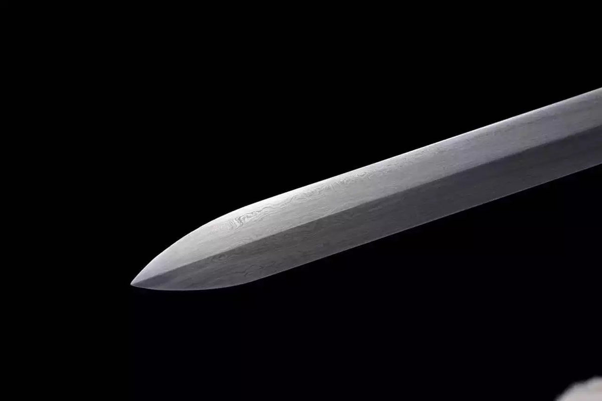 Qing Dynasty sword,Damascus steel,Ebony scabbard,Copper fitting,Length 39 inch - Chinese sword shop