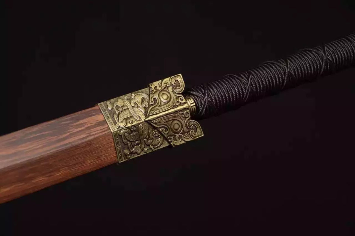 Han sword,High carbon steel,Wenge scabbard,Alloy fitting,Length 42" - Chinese sword shop