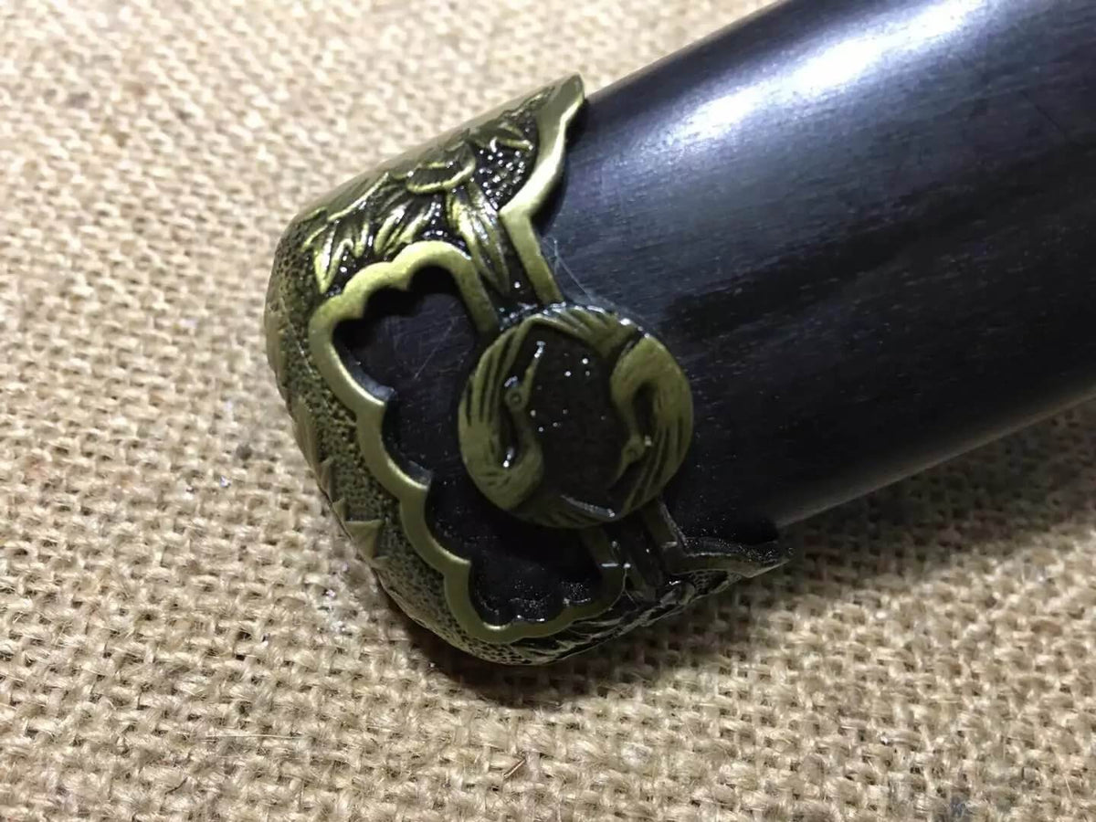 Nihontou,tachi sword(High carbon steel blade,Black wood,Alloy)Full tang - Chinese sword shop