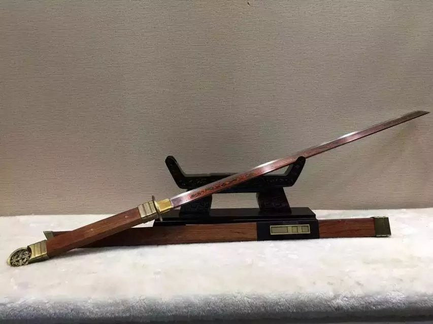 Han sword,Damascus steel blade,Acid branch wood scabbard,Alloy fittings - Chinese sword shop