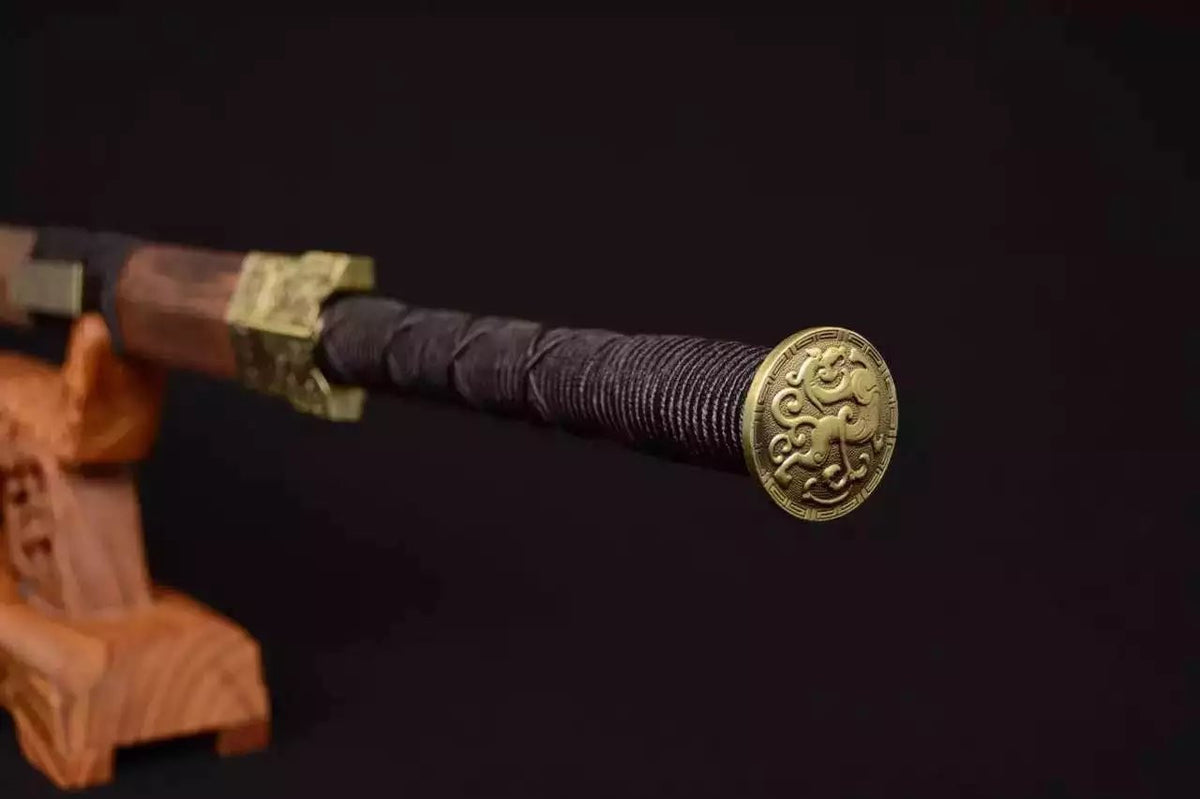 Han sword,High carbon steel,Wenge scabbard,Alloy fitting,Length 42" - Chinese sword shop