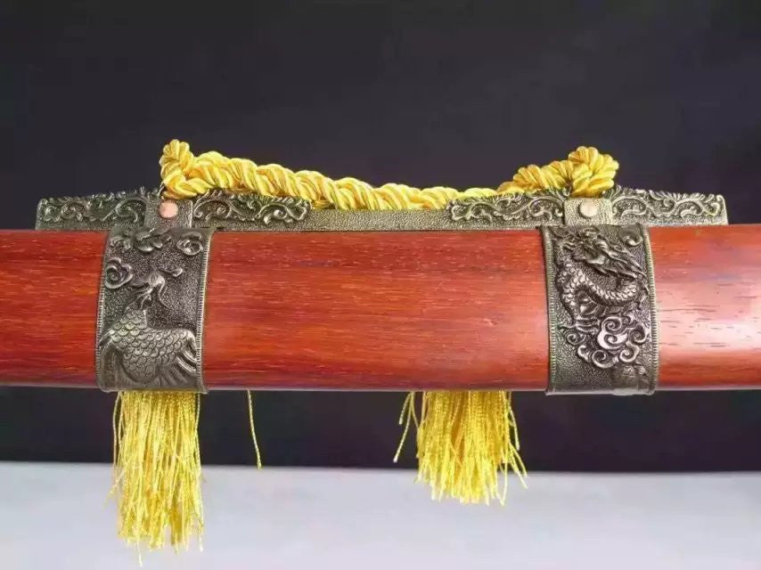 Dragon Dao,Sword,Damascus steel blade,Redwood,Alloy,Length 46" - Chinese sword shop