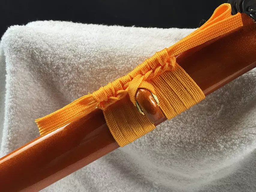 Katana,Nihontou,Medium carbon steel,Golden scabbard,Alloy fitting,Full tang,Length 39 inch - Chinese sword shop