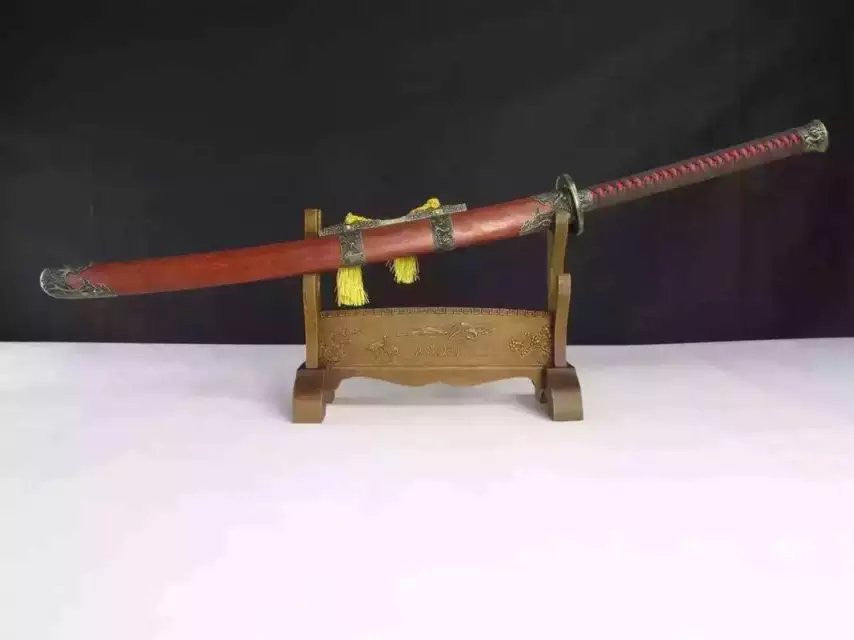 Dragon Dao,Sword,Damascus steel blade,Redwood,Alloy,Length 46" - Chinese sword shop