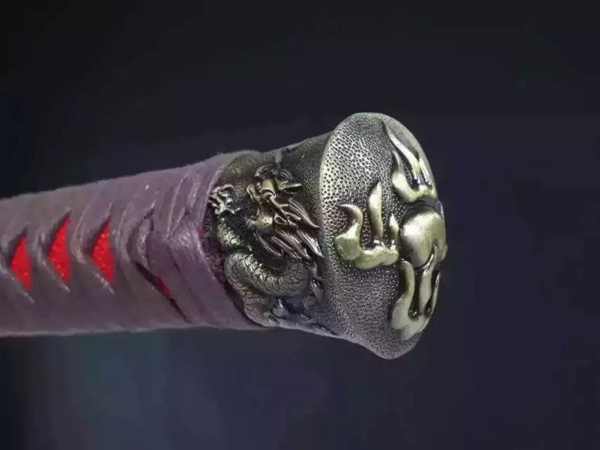 Dragon Dao,Sword,Damascus steel blade,Redwood,Alloy,Length 46" - Chinese sword shop