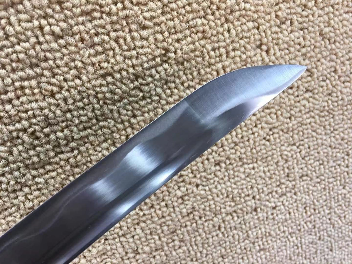 Katana,Medium carbon steel,Black scabbard,Bamboo Tsuba,Full tang - Chinese sword shop