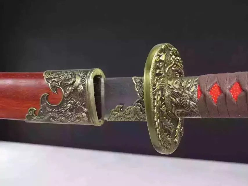 Dragon Dao,Sword,Damascus steel blade,Redwood,Alloy,Length 46" - Chinese sword shop
