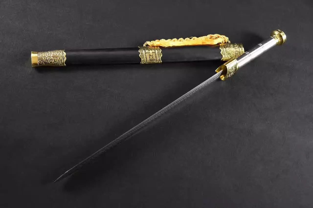 Yue wang sword,High manganese steel blade,Black wood scabbard,Alloy fitting,Length 33 inch - Chinese sword shop