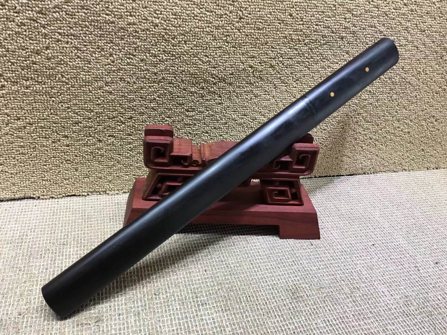 Dagger(Folded steel bade,Ebony scabbard,Brass fittings)Length 20" - Chinese sword shop