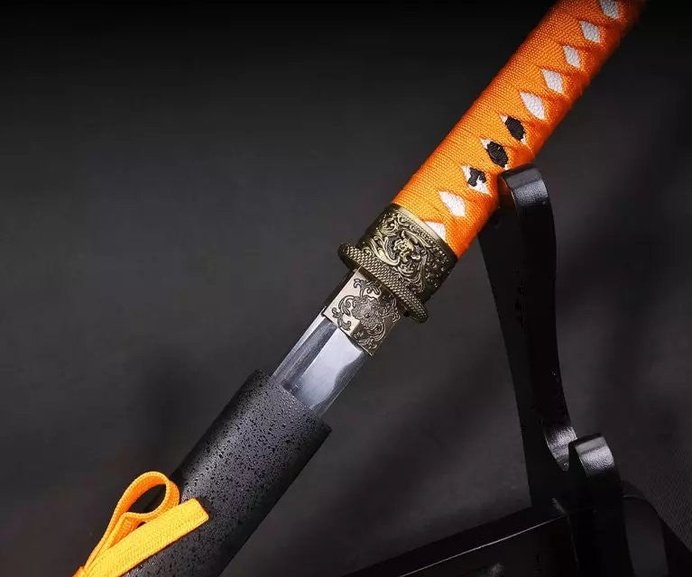 Samurai sword,Nihontou,Medium carbon steel,Wood scabbard,Alloy fitting,Full tang,Length 39 inch - Chinese sword shop