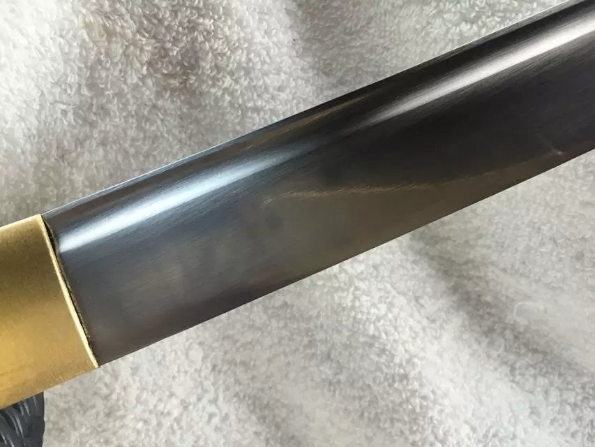 Katana,Nihontou,Medium carbon steel,Golden scabbard,Alloy fitting,Full tang,Length 39 inch - Chinese sword shop