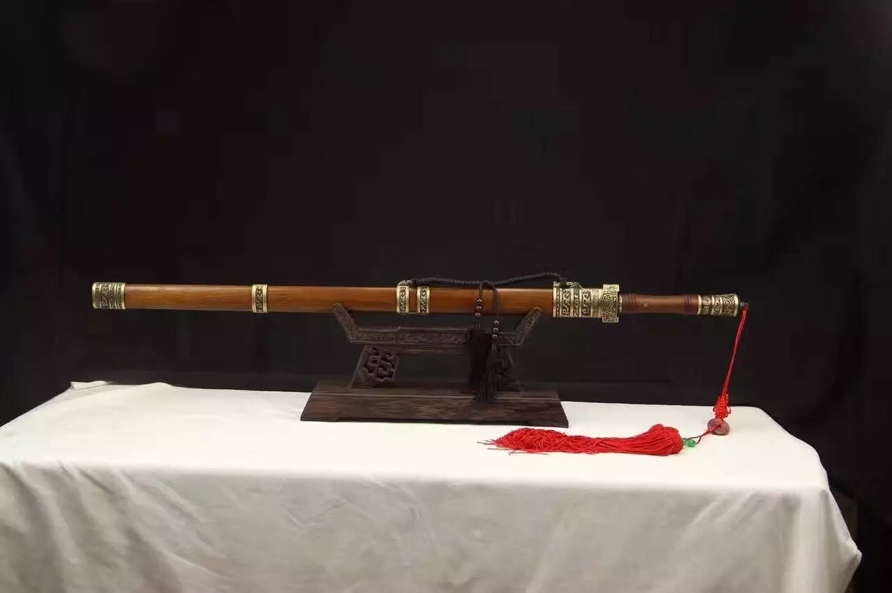 Wolong sword,Folded steel,MAHOGANY scabbard,Copper fitting,Length 39 inch - Chinese sword shop