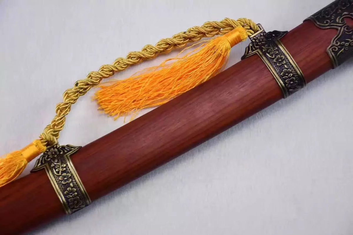 Broadsword,High carbon steel blue blade,Redwood,Alloy fittings - Chinese sword shop