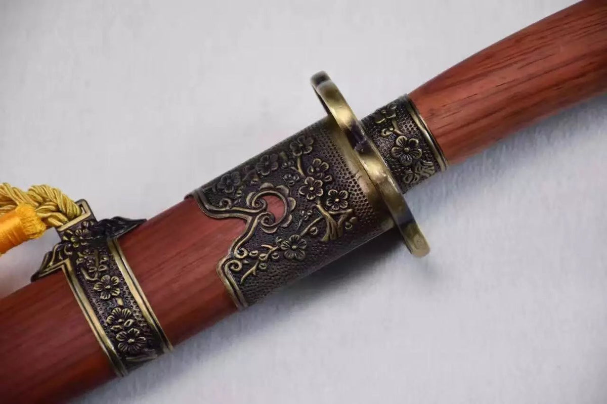 Broadsword,High carbon steel blue blade,Redwood,Alloy fittings - Chinese sword shop