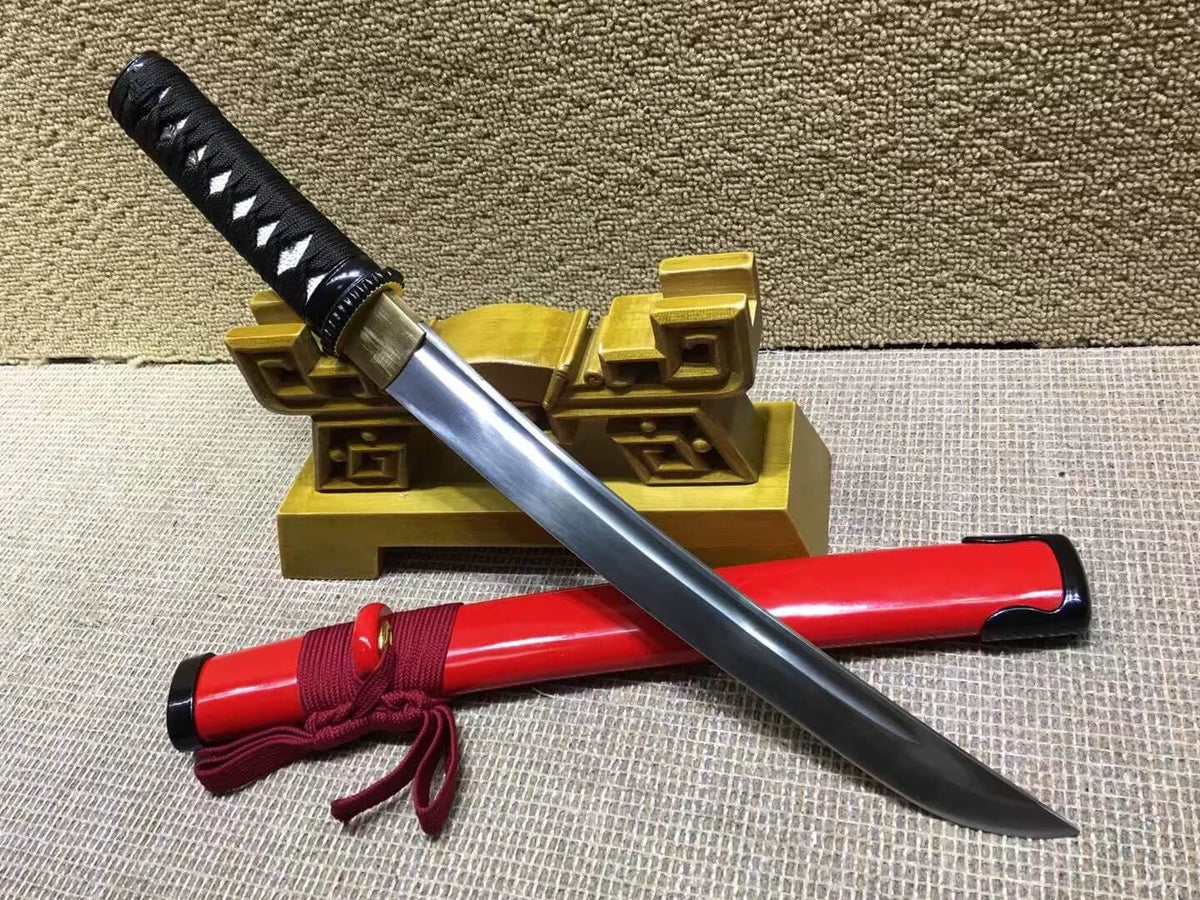 Wakizashi(High manganese steel,Red scabbard,Alloy fitted)Length 21" - Chinese sword shop