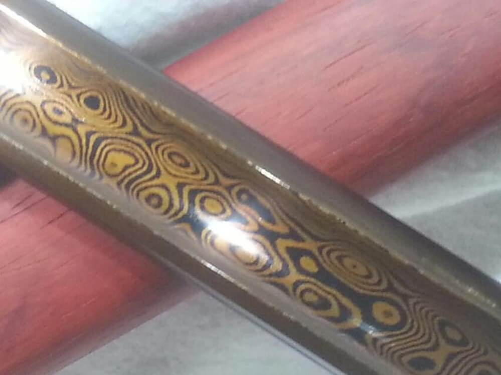 Han jian(Damascus steel red blade,Red wood scabbard,Alloy fitted)Length 30" - Chinese sword shop