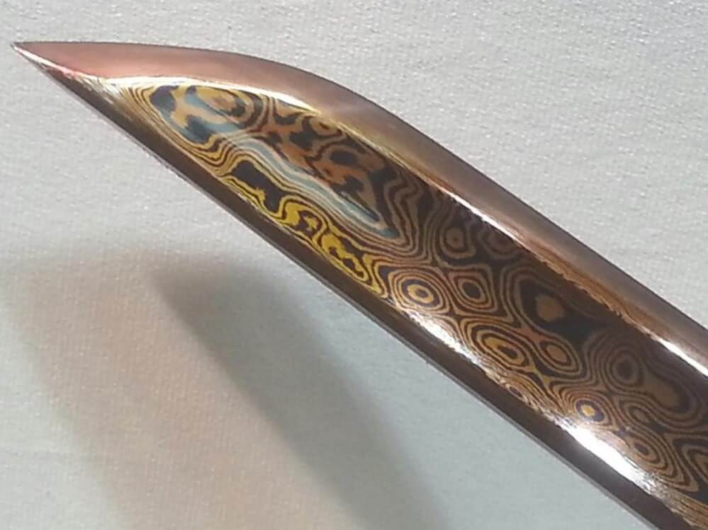 Han jian(Damascus steel red blade,Red wood scabbard,Alloy fitted)Length 30" - Chinese sword shop