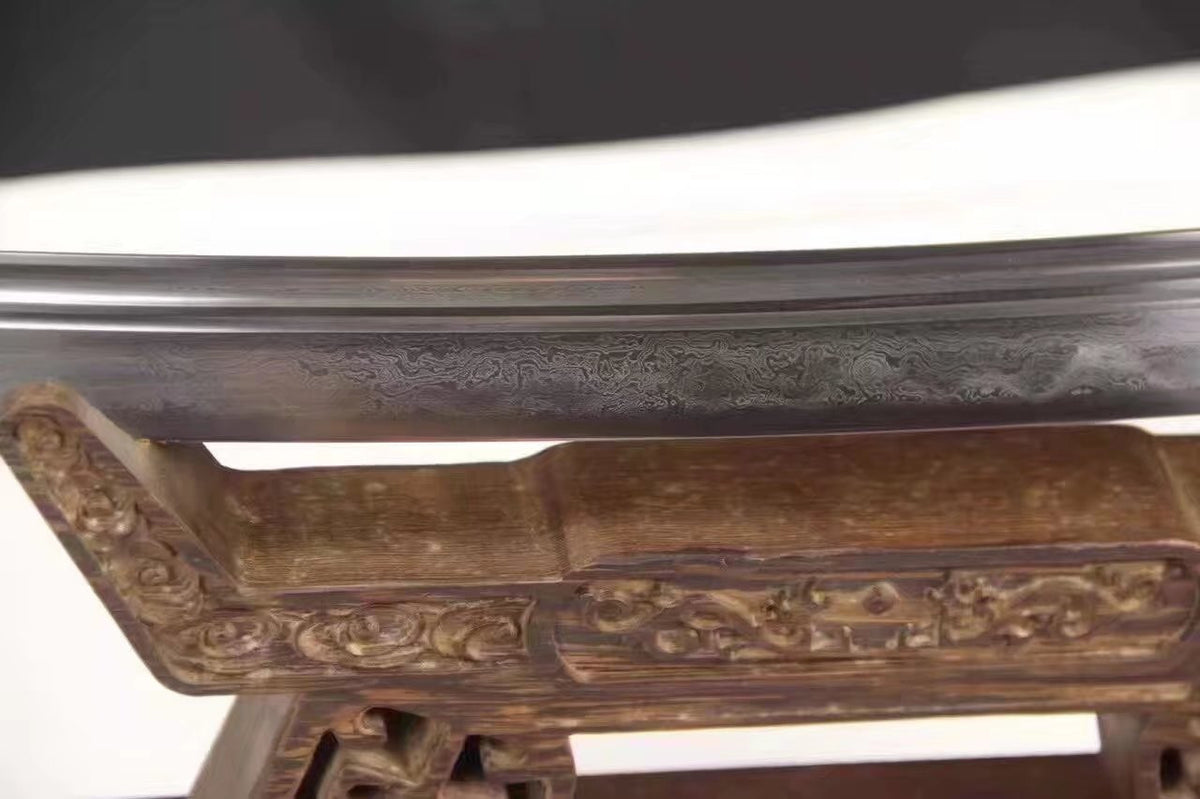 Broadsword sword,Folded steel,Red skinscabbard,Copper fitting&handmade art - Chinese sword shop