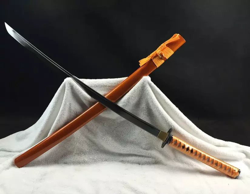 Katana,Nihontou,Medium carbon steel,Golden scabbard,Alloy fitting,Full tang,Length 39 inch - Chinese sword shop