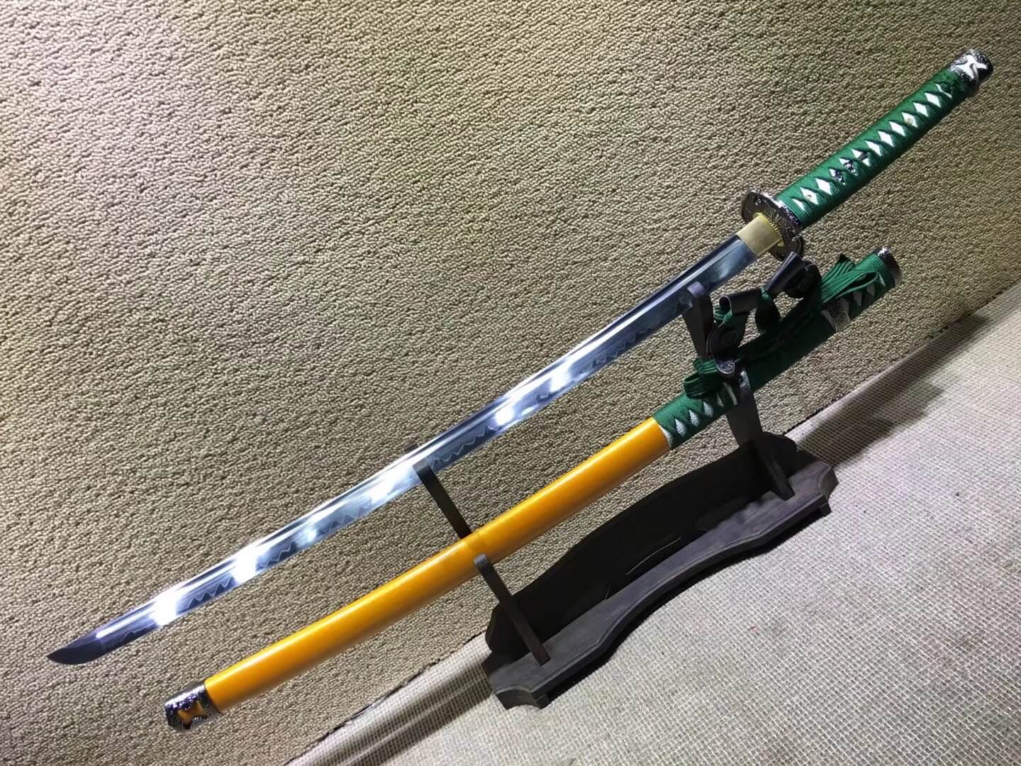 Nihontou Tachi,Nodachi,High carbon steel burn blade,Wood scabbard,Alloy tosogu)Length 41" - Chinese sword shop