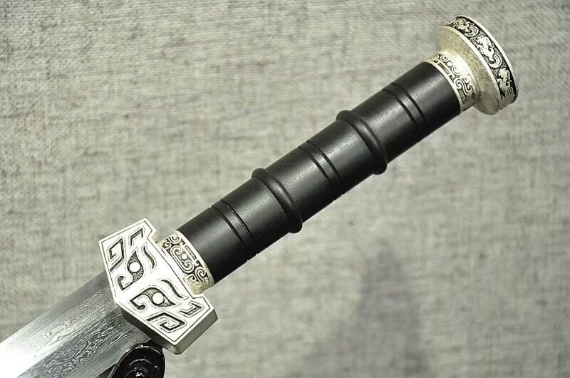 Qin jian(Folded steel octahedral blade,Black scabbard,Alloy fittings)Length 30" - Chinese sword shop